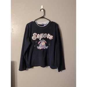 Vintage Disney Winnie The Pooh Eeyore Fleece Crewneck Sweatshirt Size L